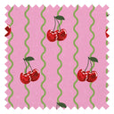 Cherry Delicious Fabric in Pink and Apple Green
