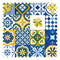 Maiolica Mosaic Fabric in Mediterranean Blue and Sorrento Lemon