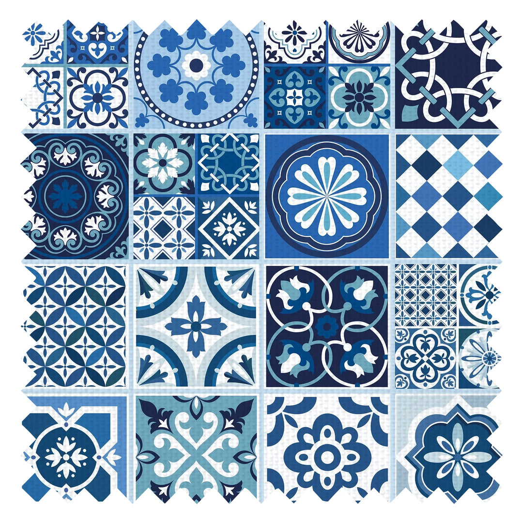 Moorish Mosaic Fabric in Mediterranean Blue