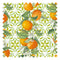 Sunshine Oranges Fabric in Sicily Orange on Greens