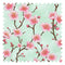Hanami Blossom Fabric in Tea Green