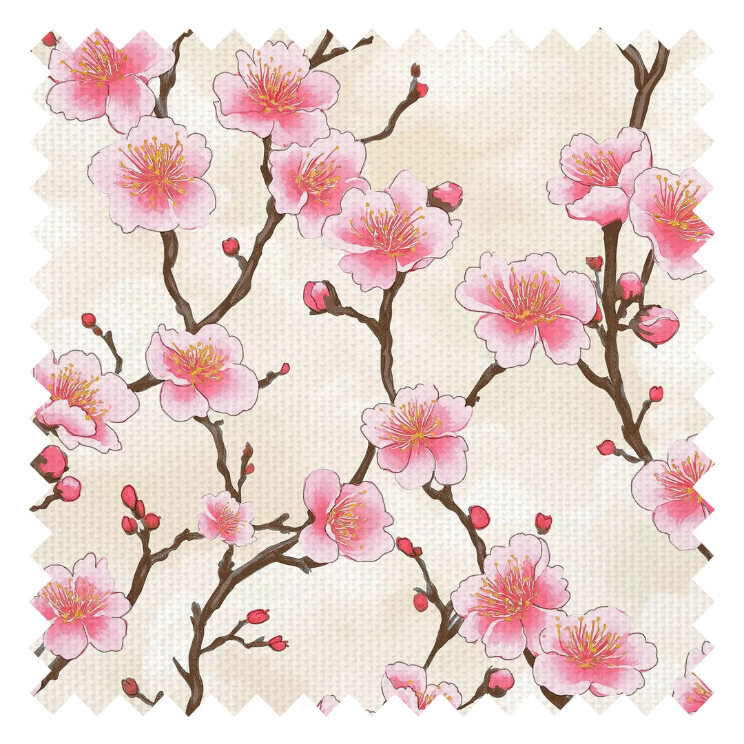 Hanami Blossom Fabric in Buttermilk