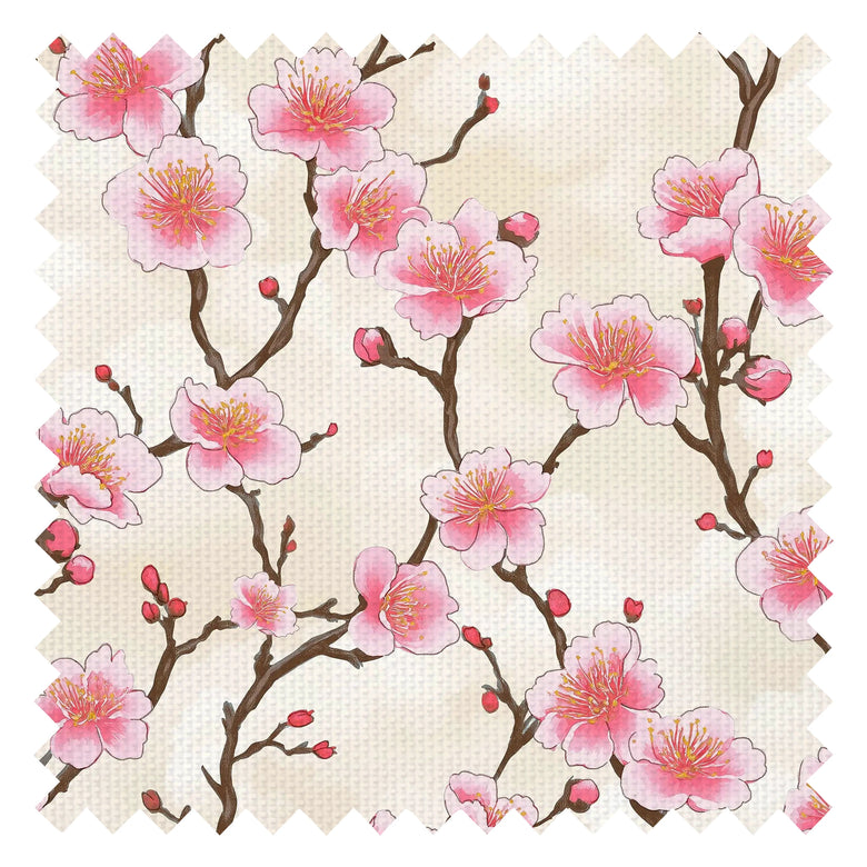 Hanami Blossom Fabric in Buttermilk