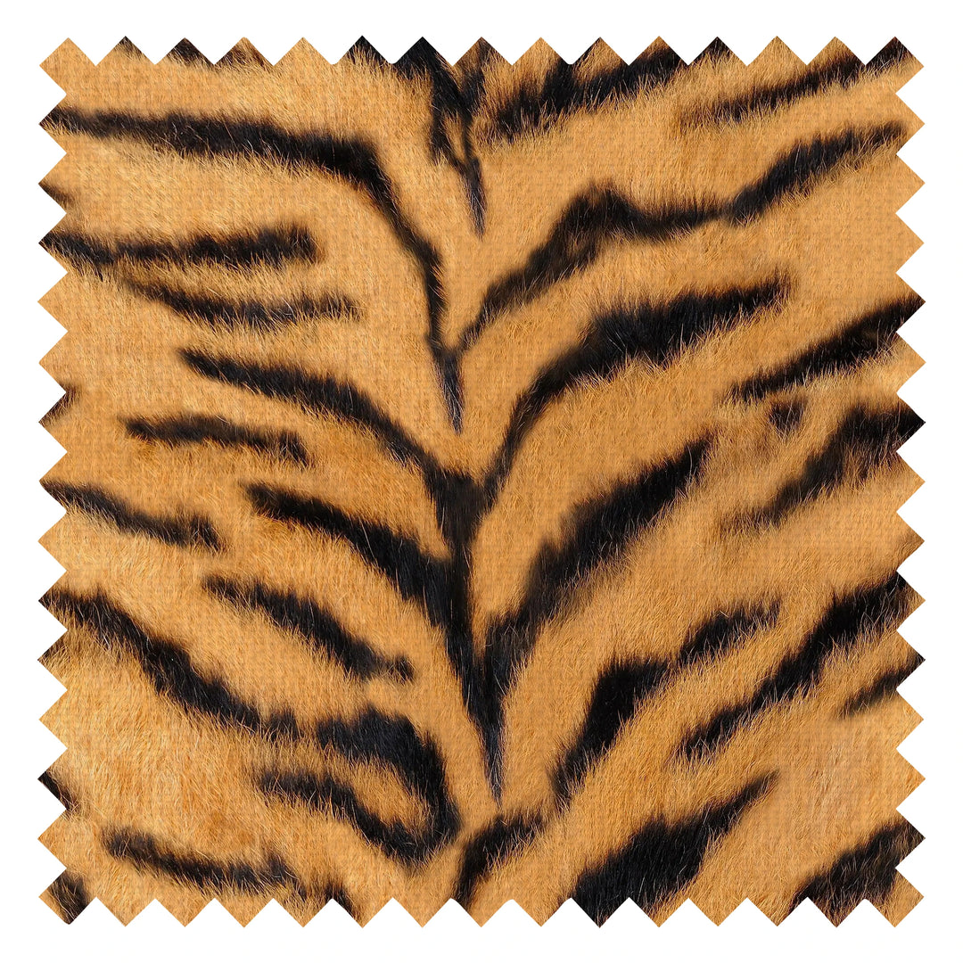 Fur-real Tiger Fabric in Siberian Orange and Bengal Black