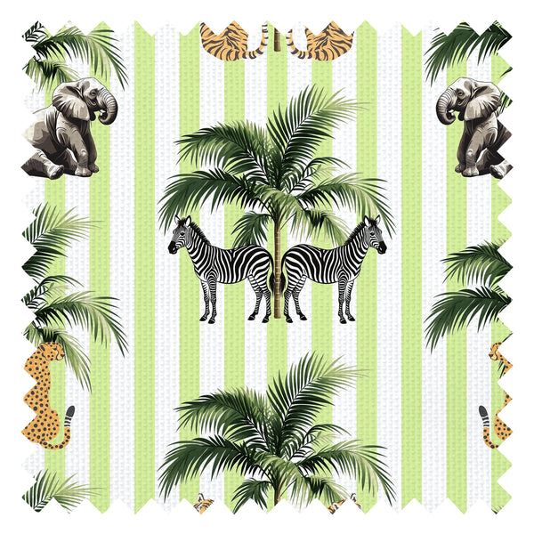 Catching Shade Fabric in Lime Green and White