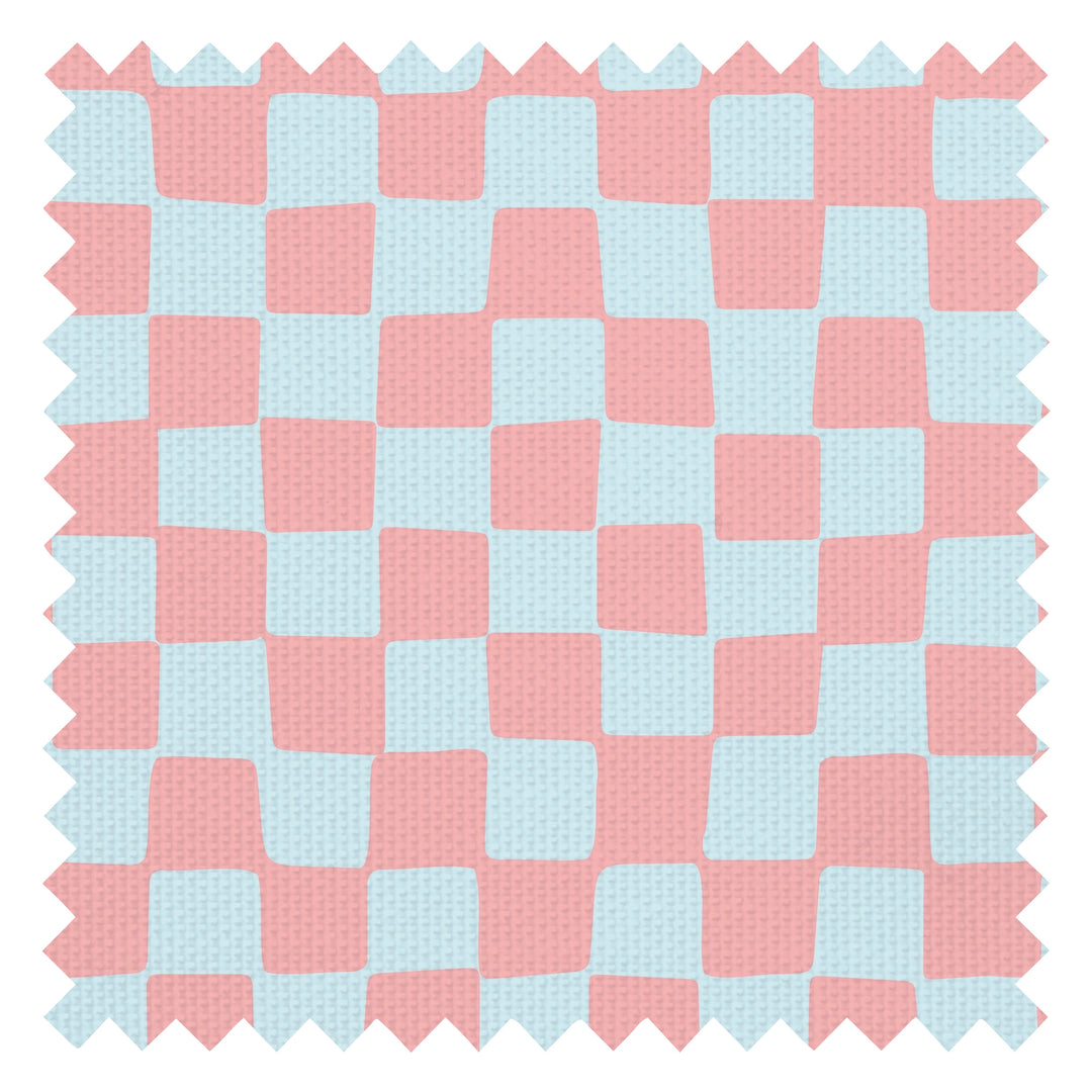 Checkerboard Fabric in Pink and Blue