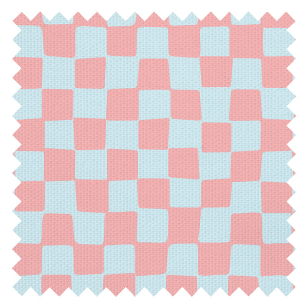Checkerboard Fabric in Pink and Blue
