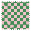 Checkerboard Fabric in Pink and Apple Green