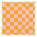 Checkerboard Fabric in Pink and Orange