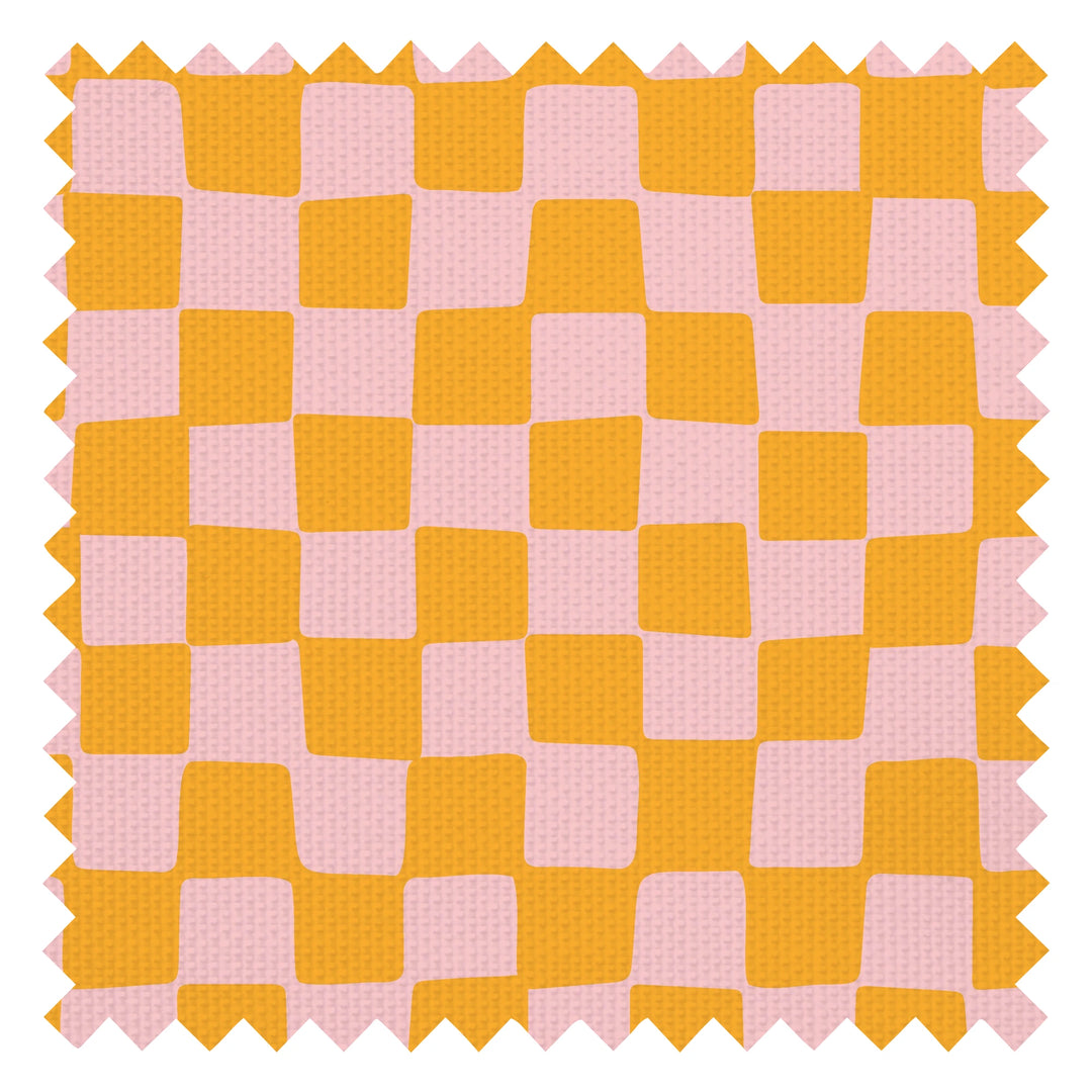 Checkerboard Fabric in Pink and Orange