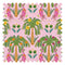 Crouching Tiger Fabric Olive Greens and Brights on Pink