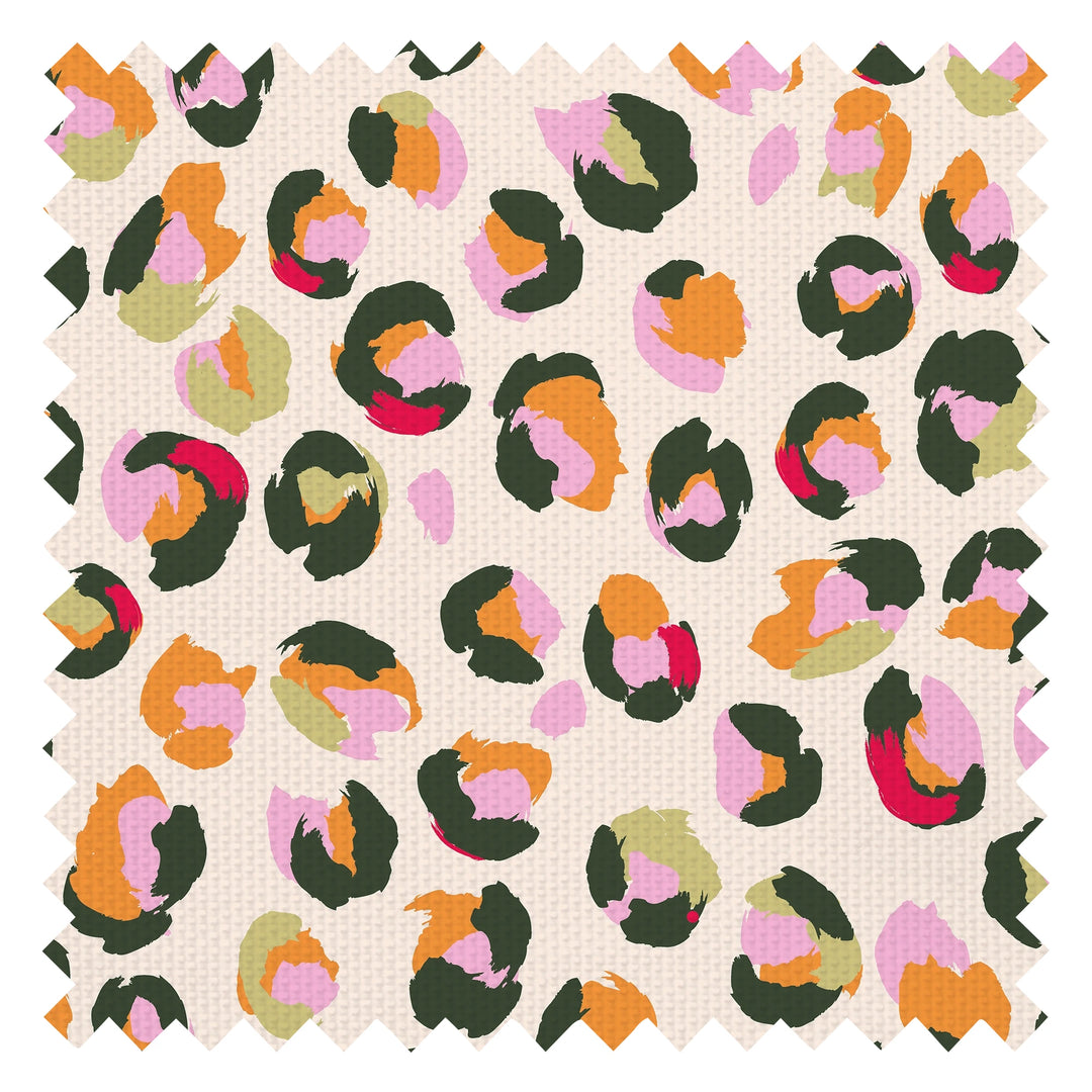 Wild Thing Fabric in Pink and Orange on Cream