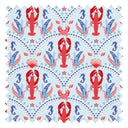 She's our Lobster Fabric in Red and Navy on Sky Blue