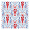 She's our Lobster Fabric in Red and Navy on Sky Blue