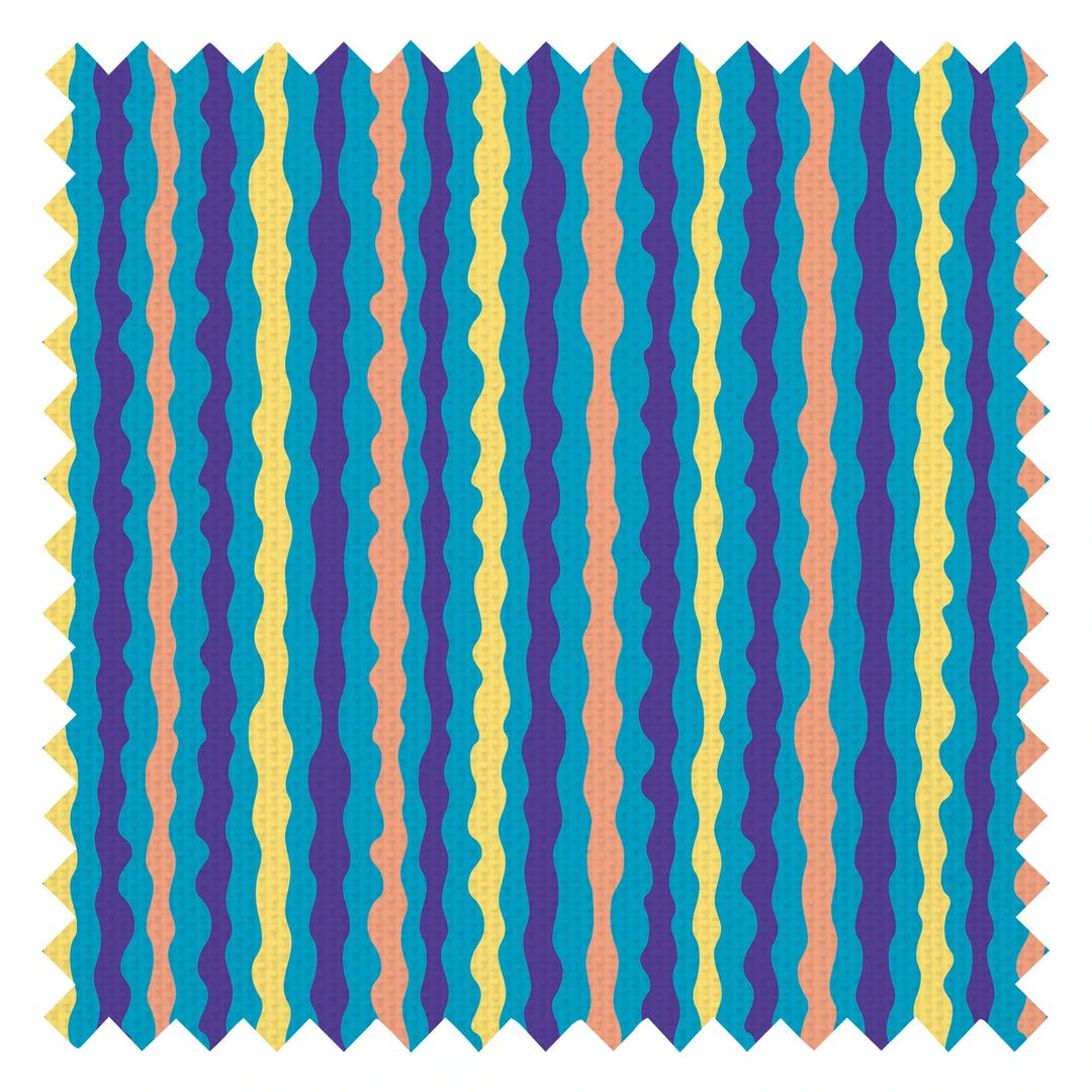 Get a Wiggle On Fabric in Blues, Mustard and Millennial Pink