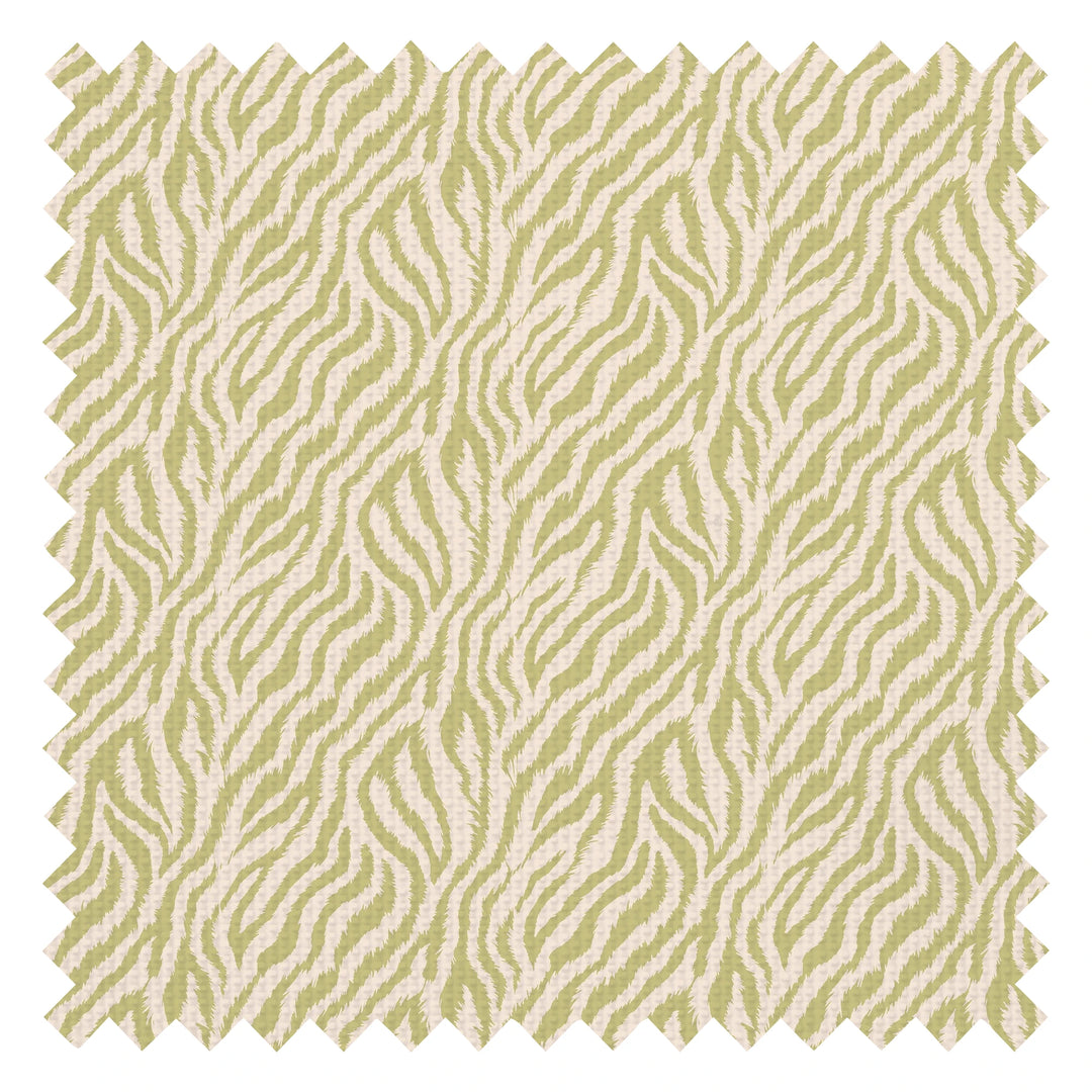 Truly Tiger Fabric in Sage on Cream