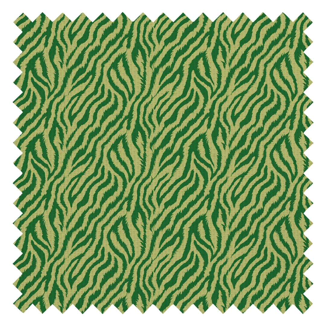 Truly Tiger Fabric in Olive Green on Green