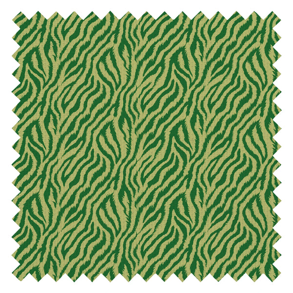 Truly Tiger Fabric in Olive Green on Green