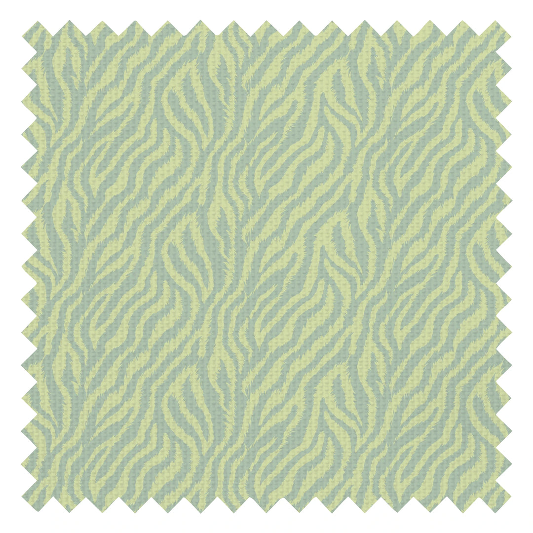 Truly Tiger Fabric in Teal on Green