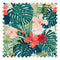 Calmer Chameleon Fabric in Tropical Green and Reds