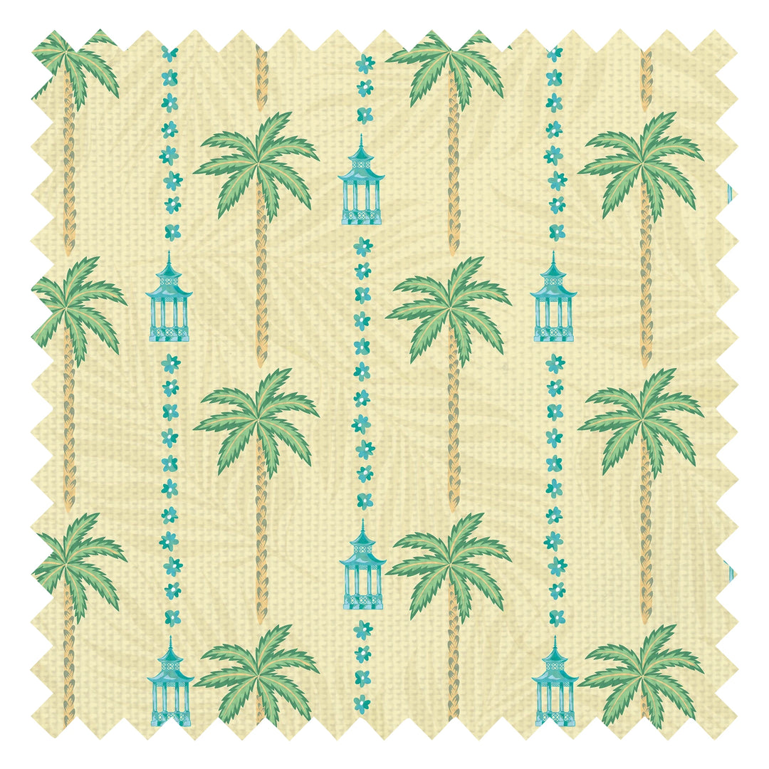 Tropical Thai Stripe Fabric in Golden Sunset