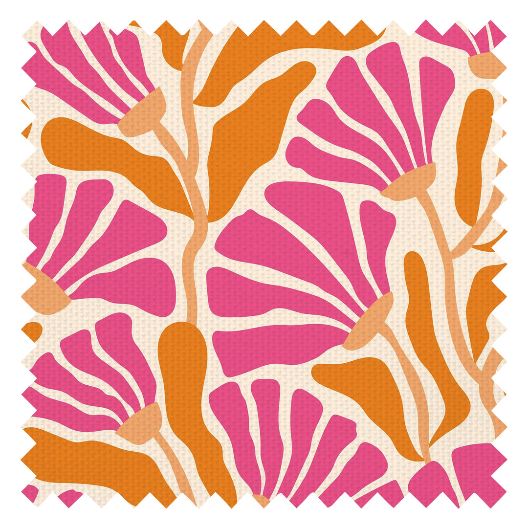 Mad for Matisse Fabric in Raspberry and Orange Fizz