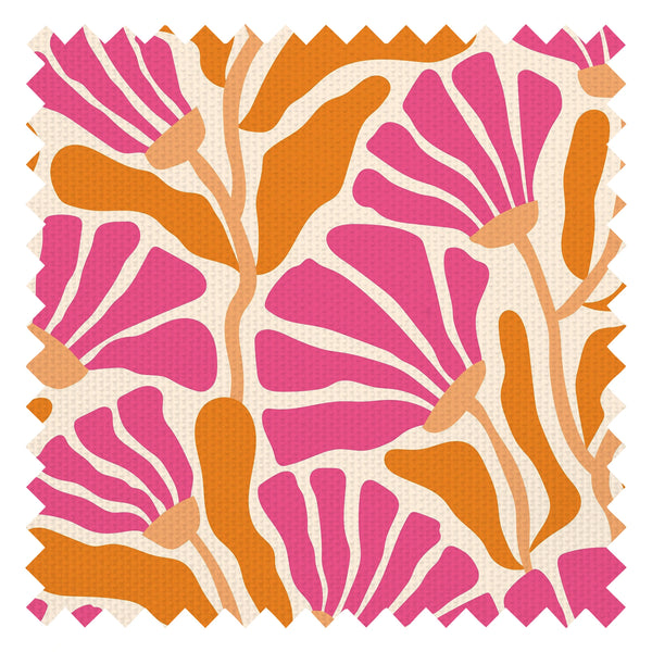 Mad for Matisse Fabric in Raspberry and Orange Fizz