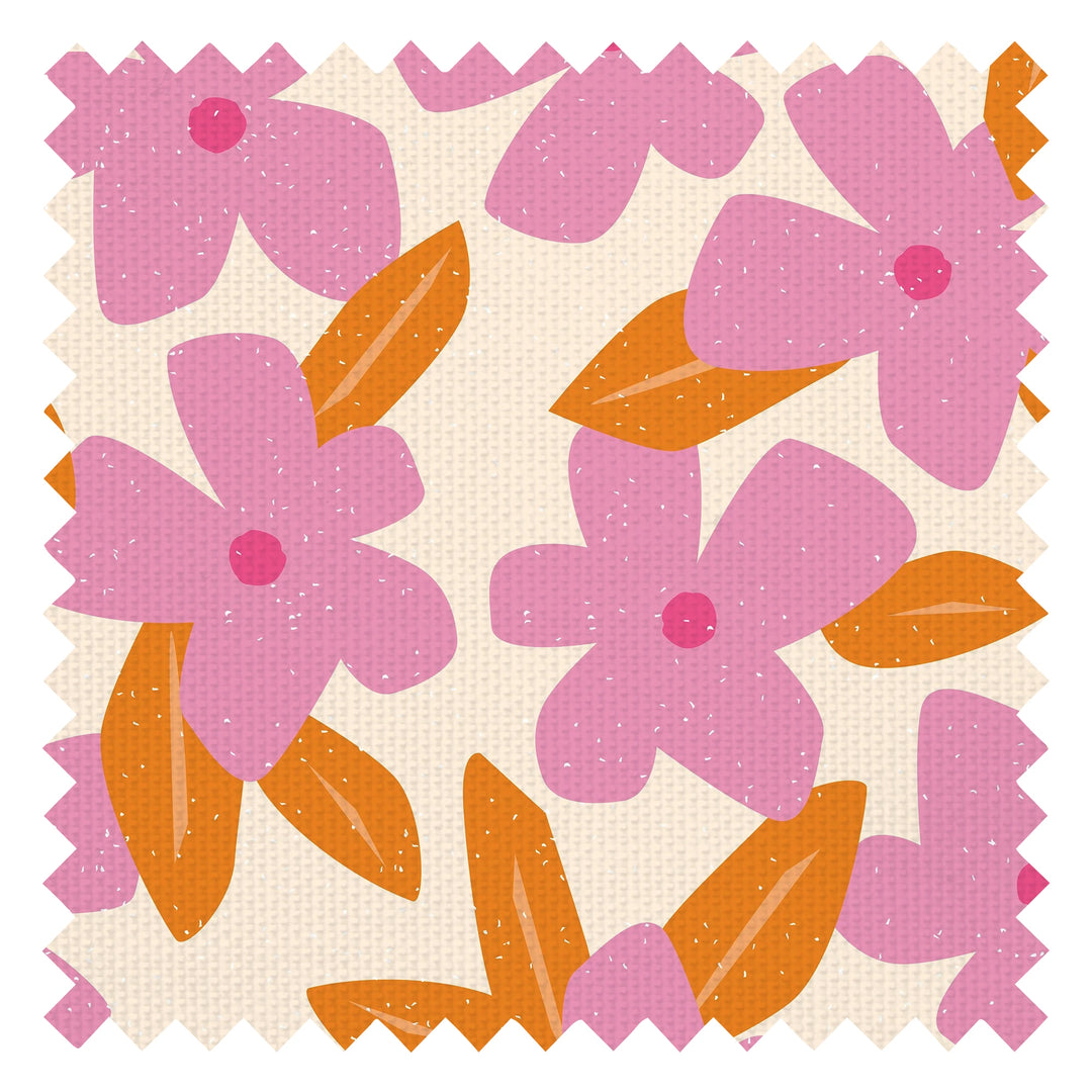 Flower Bomb Fabric in Pink, Raspberry and Orange Fizz