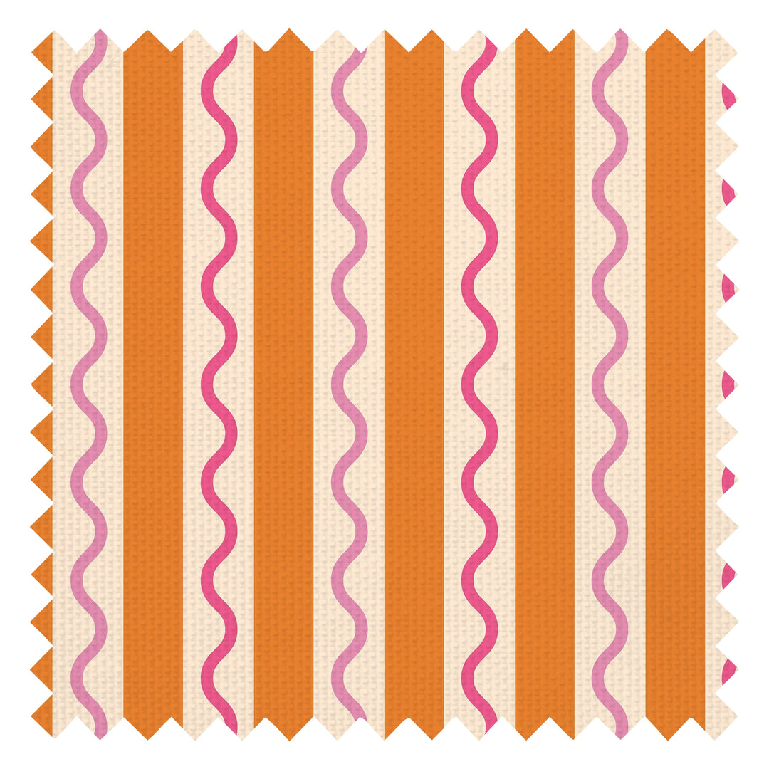 Straight & Wiggle Fabric in Raspberry and Orange Fizz