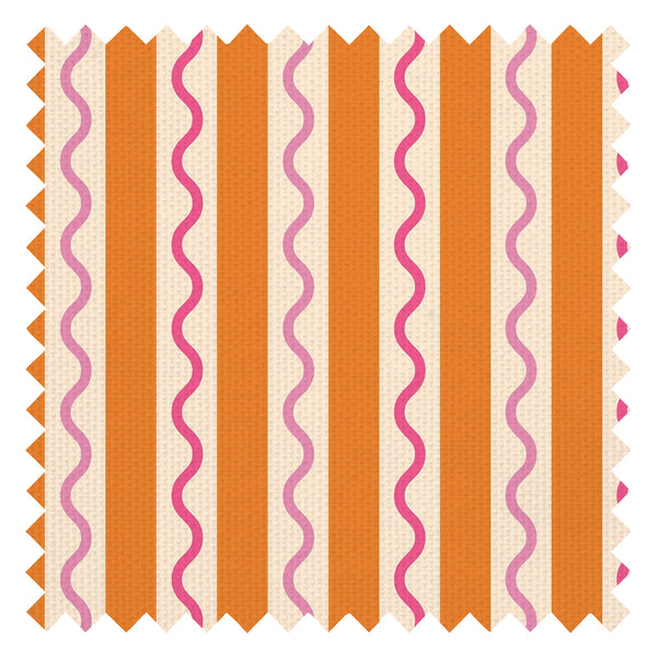Straight & Wiggle Fabric in Raspberry and Orange Fizz