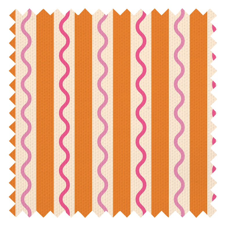Straight & Wiggle Fabric in Raspberry and Orange Fizz