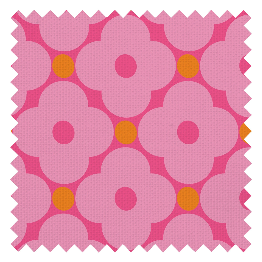 Hello Petal Fabric in Pink, Raspberry and Orange Fizz