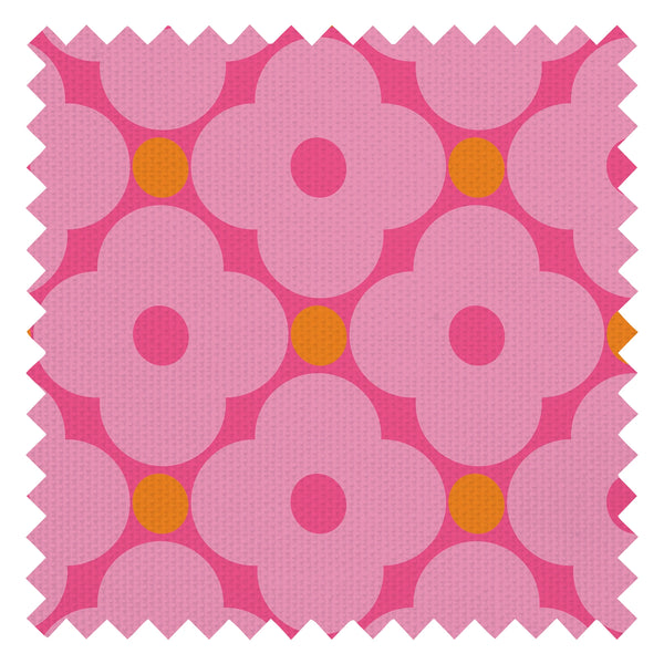 Hello Petal Fabric in Pink, Raspberry and Orange Fizz