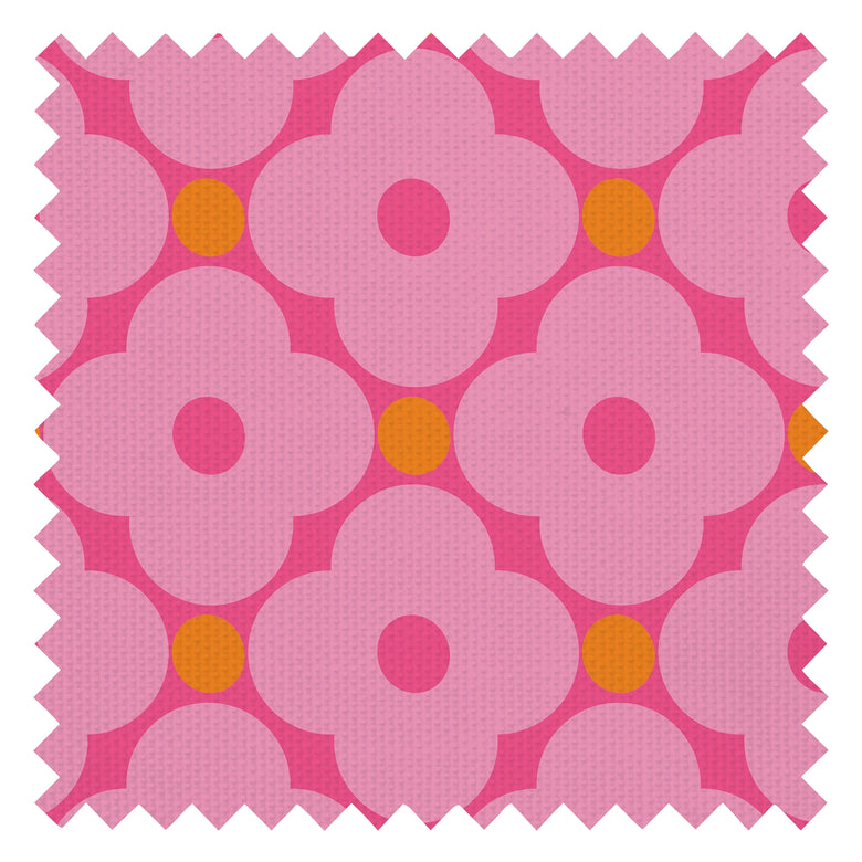 Hello Petal Fabric in Pink, Raspberry and Orange Fizz