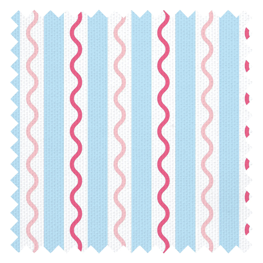 Straight and Wiggle Fabric in Sky Blue and Hot Pink