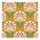 Cut from the same Wood Fabric in White and Rich Red on Mustard