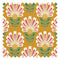 Cut from the same Wood Fabric in White and Rich Red on Mustard