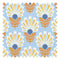 Cut from the same Wood Fabric in White and Yellow on Sky Blue