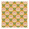 Woodcut Boho Fabric in White and Red on Mustard