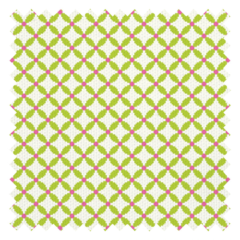 Holly Berry Fabric in Double Cream & Green