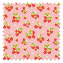 Strawberry Delight Fabric in Berry Red on Candy Pink