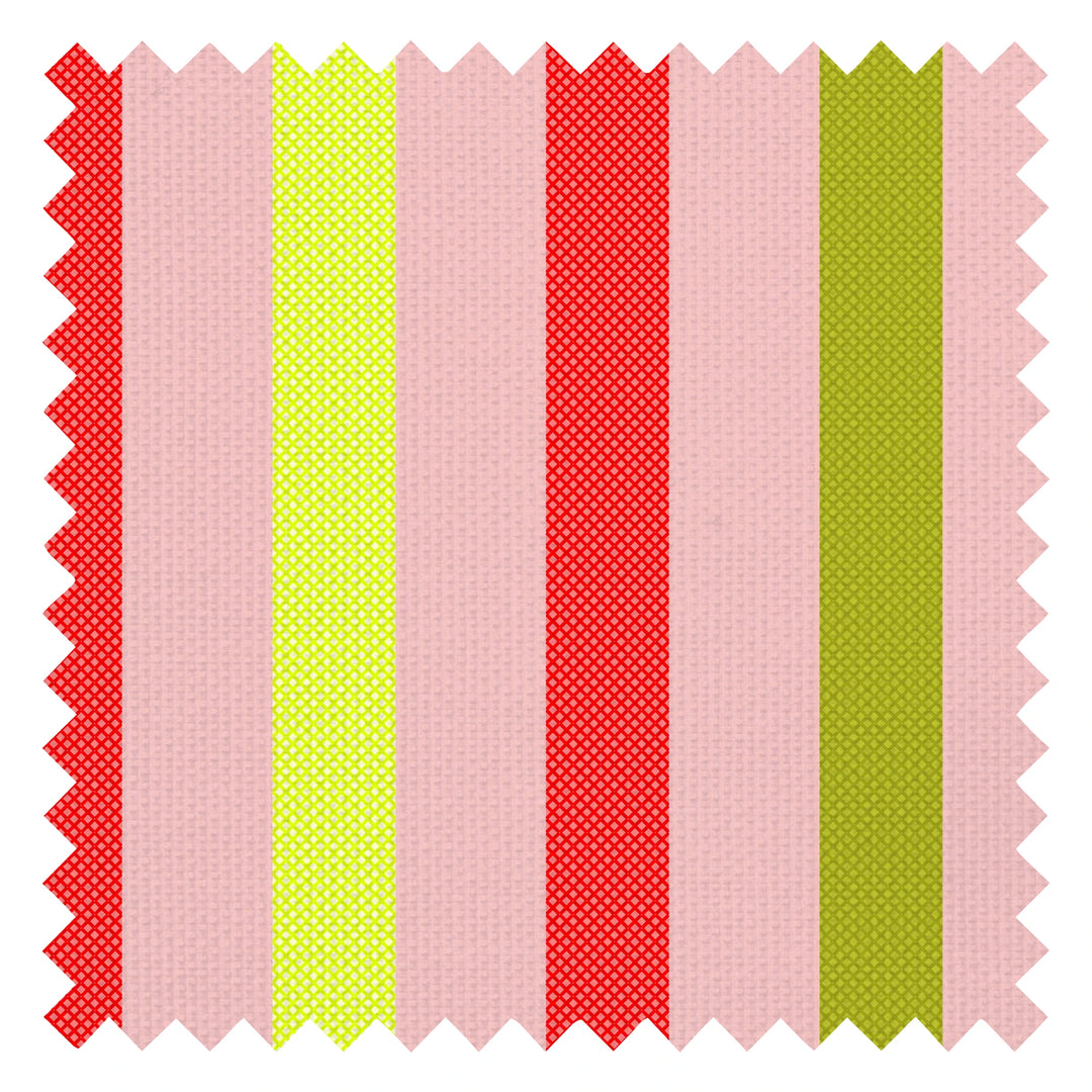 Candy Stripe Stitch Fabric in Candy Pink, Green Apple and Poison Apple