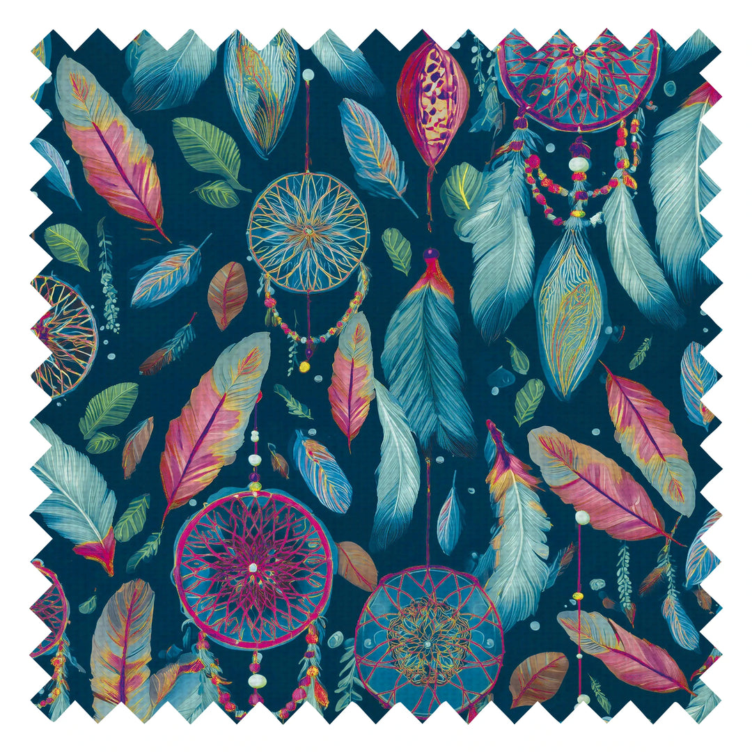 Midnight Dreams Fabric in Midnight Navy and Pink