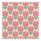 Woodcut Boho Fabric in Rich Red and Pink on Double Cream