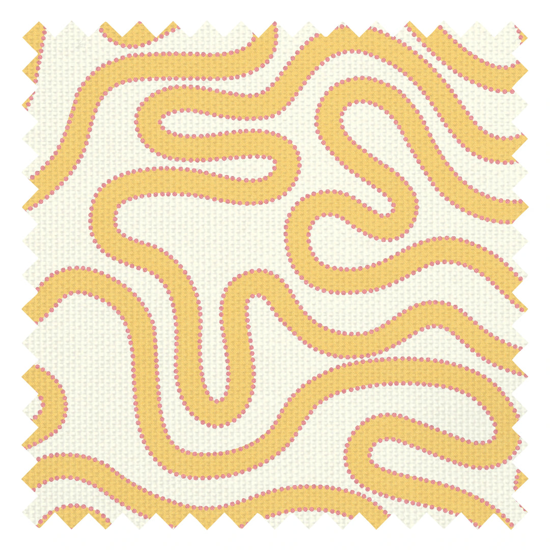 Dotty as a Squiggle Fabric in Yellow and Pink