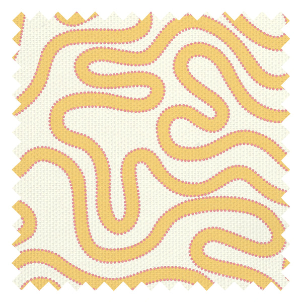 Dotty as a Squiggle Fabric in Yellow and Pink