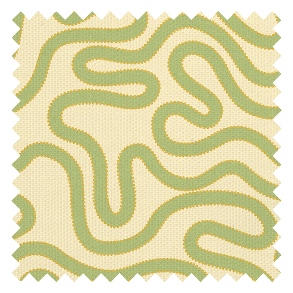 Dotty as a Squiggle Fabric in Green and Yellow