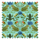 Toadally Beautiful Fabric in Mottled Green and Blue on Turquoise