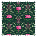 A Prince amongst the Flora Fabric in Mottled Green and Hot Pink on Deep Green
