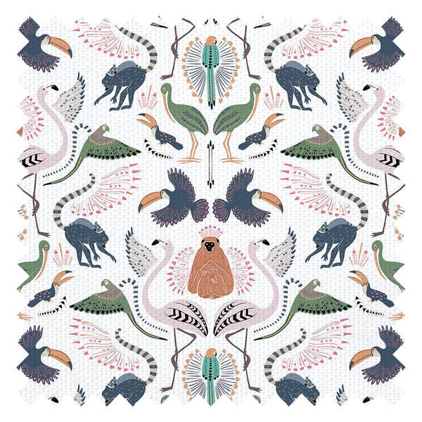 Madagascar Fabric in Muted Pastels